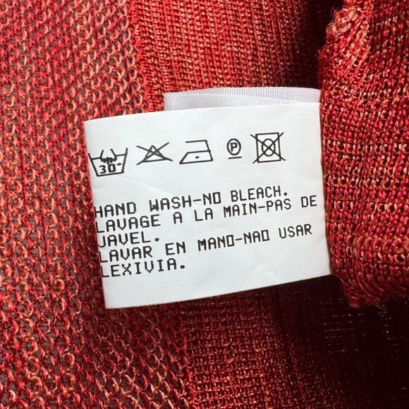 Contraire Louis Feraud Orange-Red Sheer Knit Top‎ Size 6 Made In Italy - Picture 6 of 11